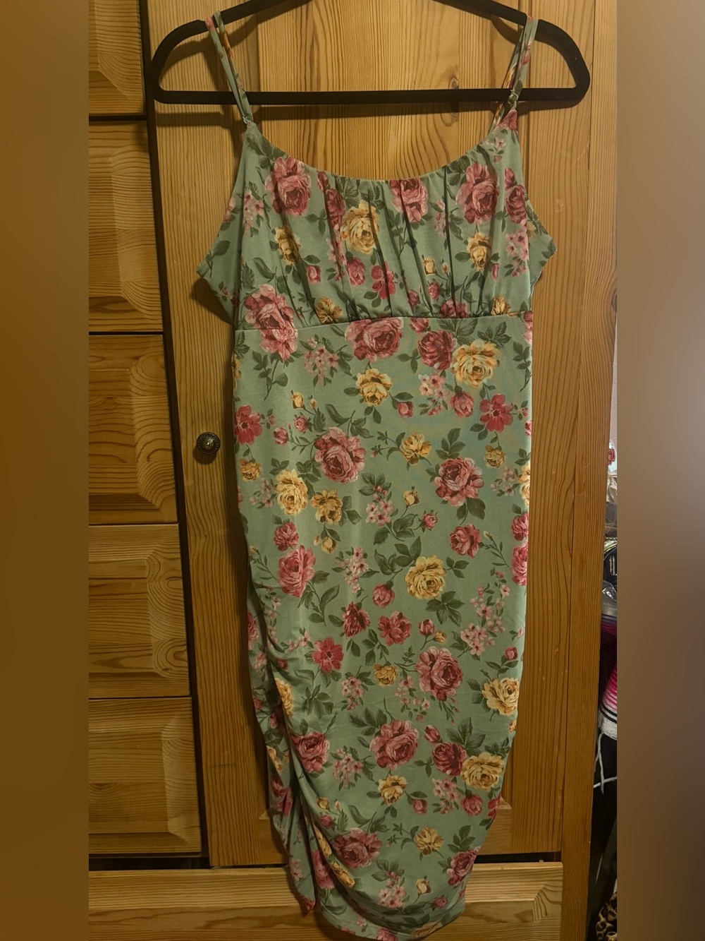 Fashion Nova Sage Green Floral Mini Dress